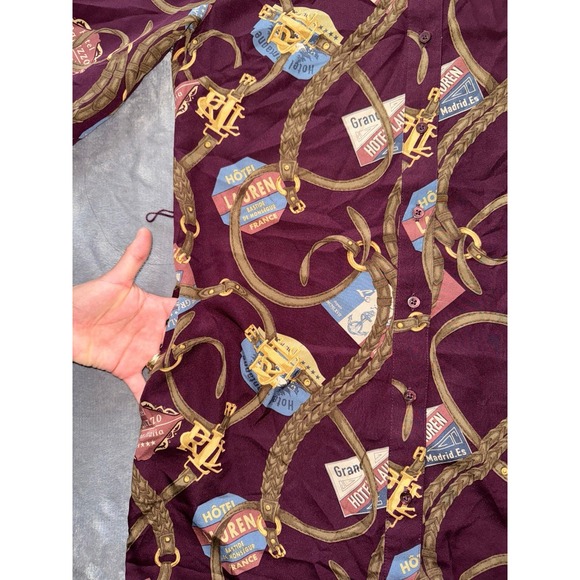 Lauren Ralph Lauren Women's Missing Belt Print‎ Crepe Shirtdress Size 4 - Picture 4 of 10